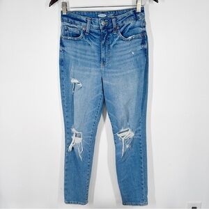 Old Navy O.G. Straight Distressed Women Jeans Size 4 High Rise Light Wash